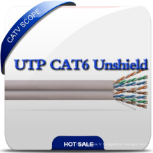 No Cross UTP CAT6 Câble de réseau LAN 23AWG à câble 4pair
